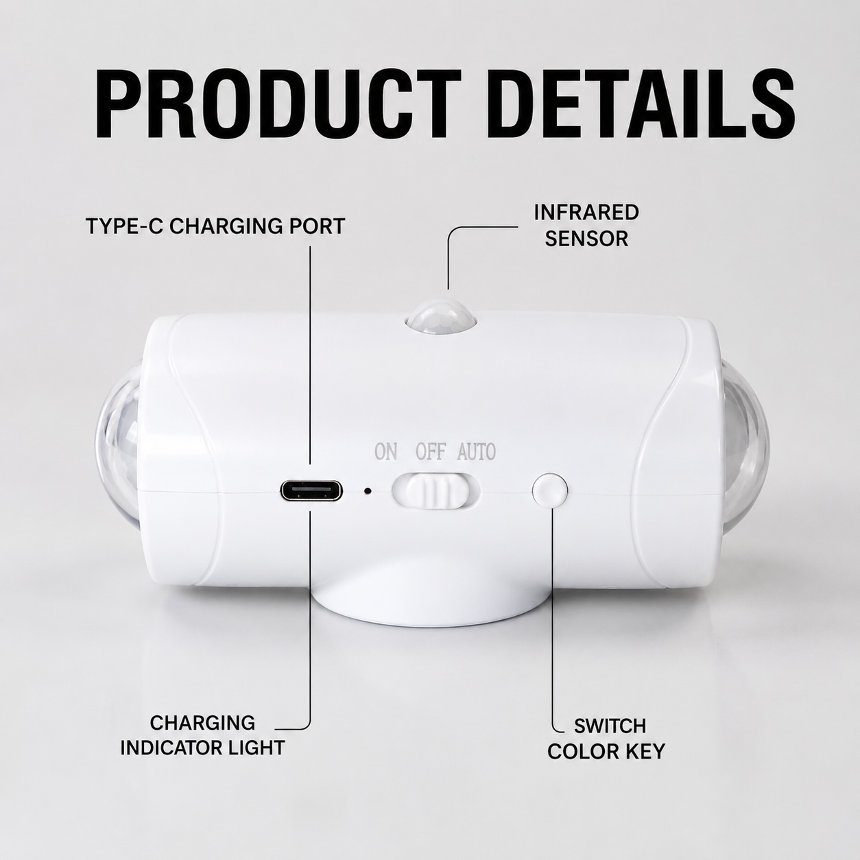 Smart Motion Sensor Night Light with 110° Wide Angle