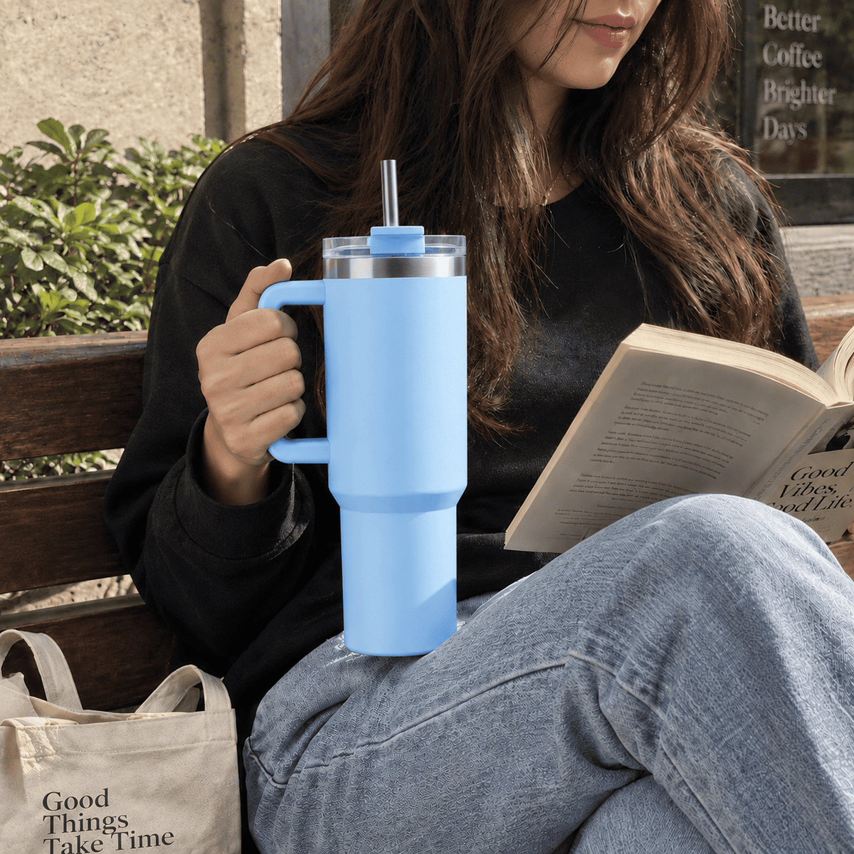H20 FlowState 40oz Stainless Steel Vacuum Insulated Tumbler ( SKY BLUE )