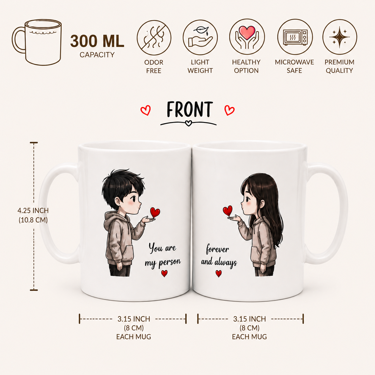 Matching Couple Mug Set | 300ml