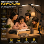 Double Head LED Desk Lamp with Clamp