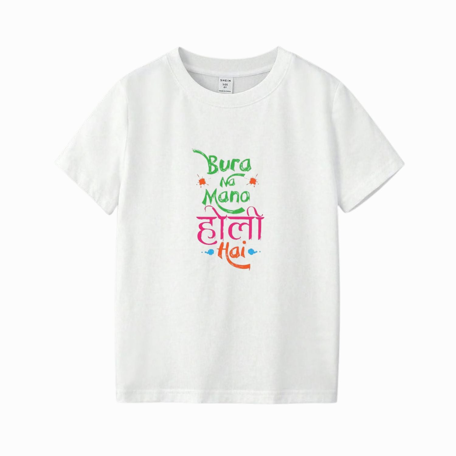 Bura Na Mano Holi Hai White Cotton T-Shirt – Funny Holi Festival Printed Tee for Men & Women