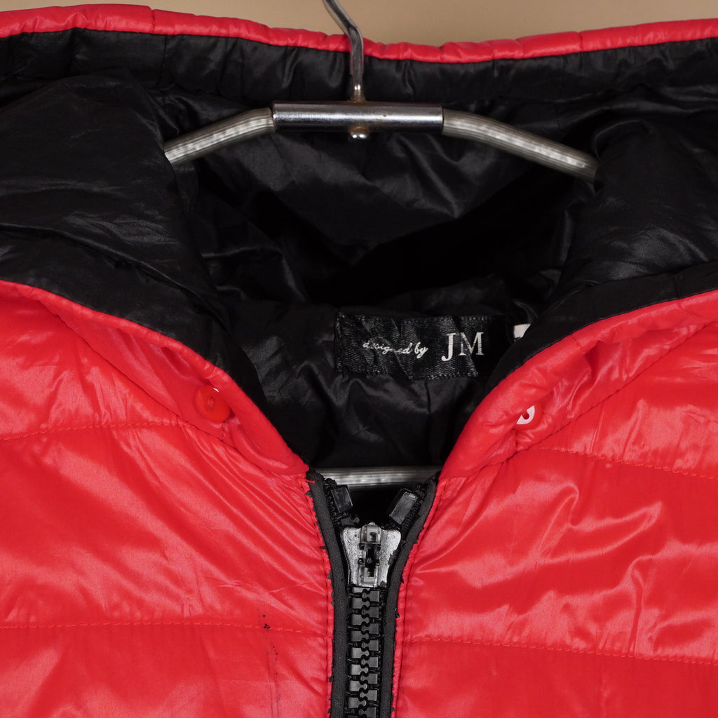 Quilted Hooded Puffer Jacket with Embellished Flame Detailing ( SIZE-S )