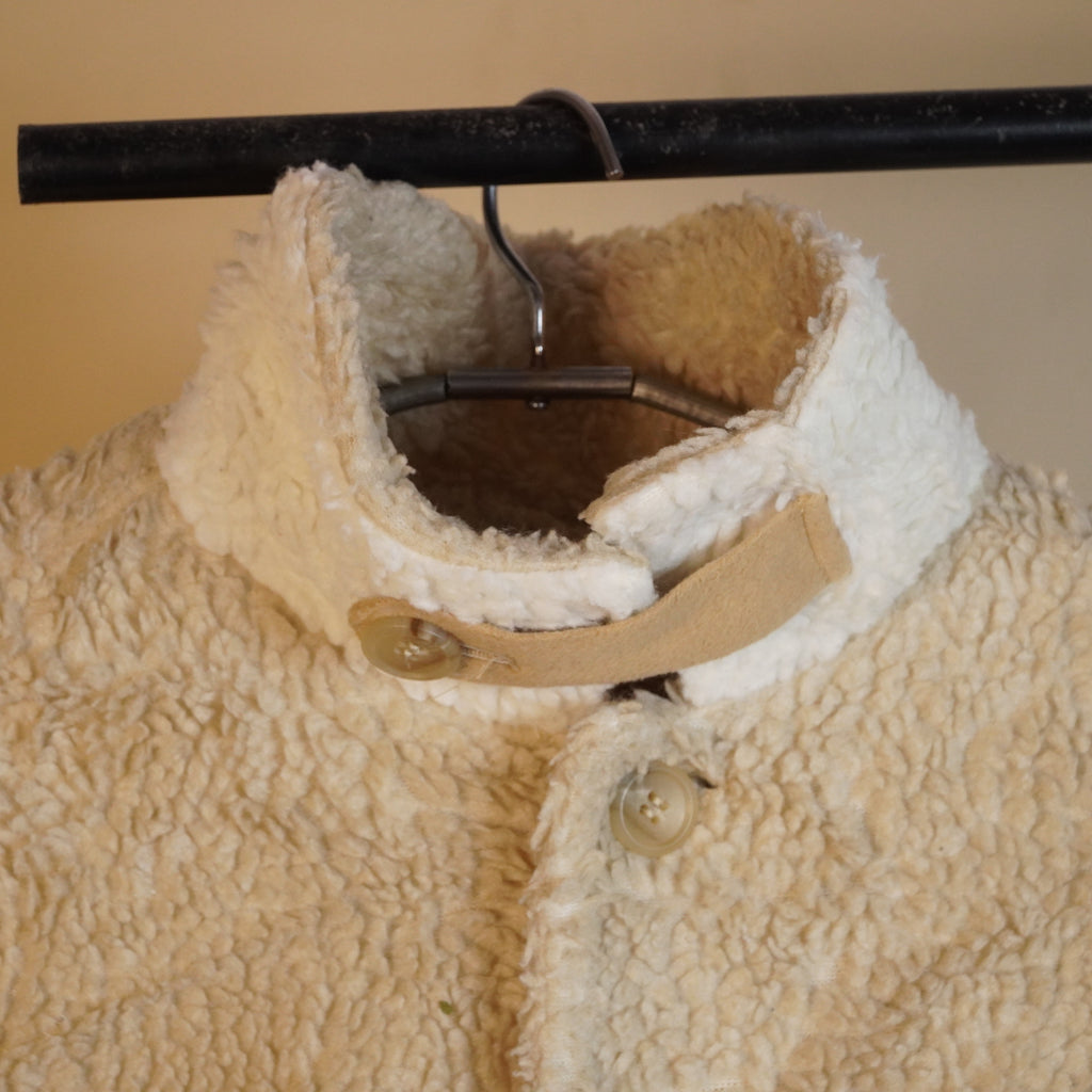 Long Sherpa Fleece Zip-Up Jacket with High Neck ( SIZE-M )