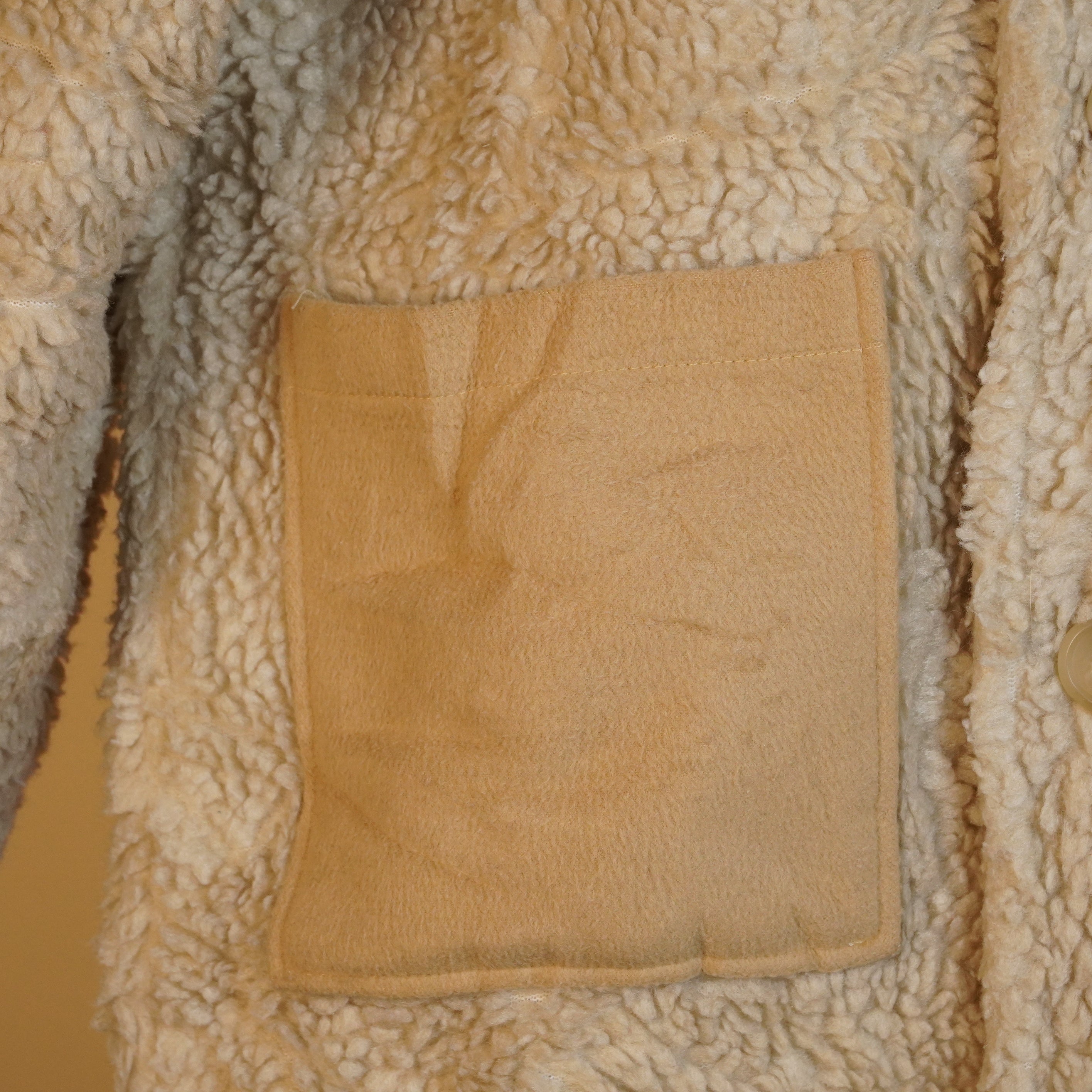 Long Sherpa Fleece Zip-Up Jacket with High Neck ( SIZE-M )