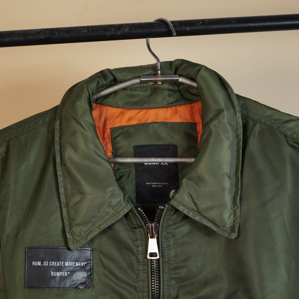 Utility-Inspired Bomber Jacket with Zip Closure( SIZE-M )