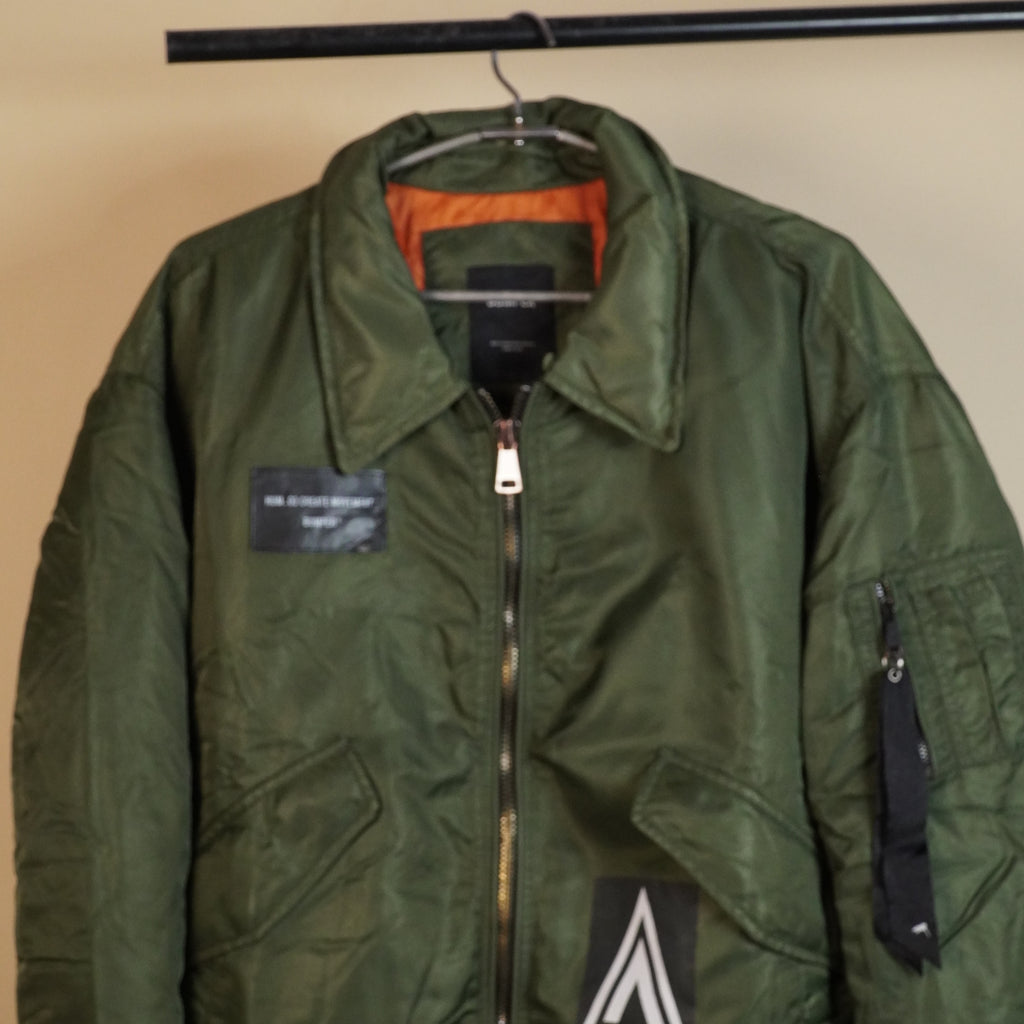 Utility-Inspired Bomber Jacket with Zip Closure( SIZE-M )