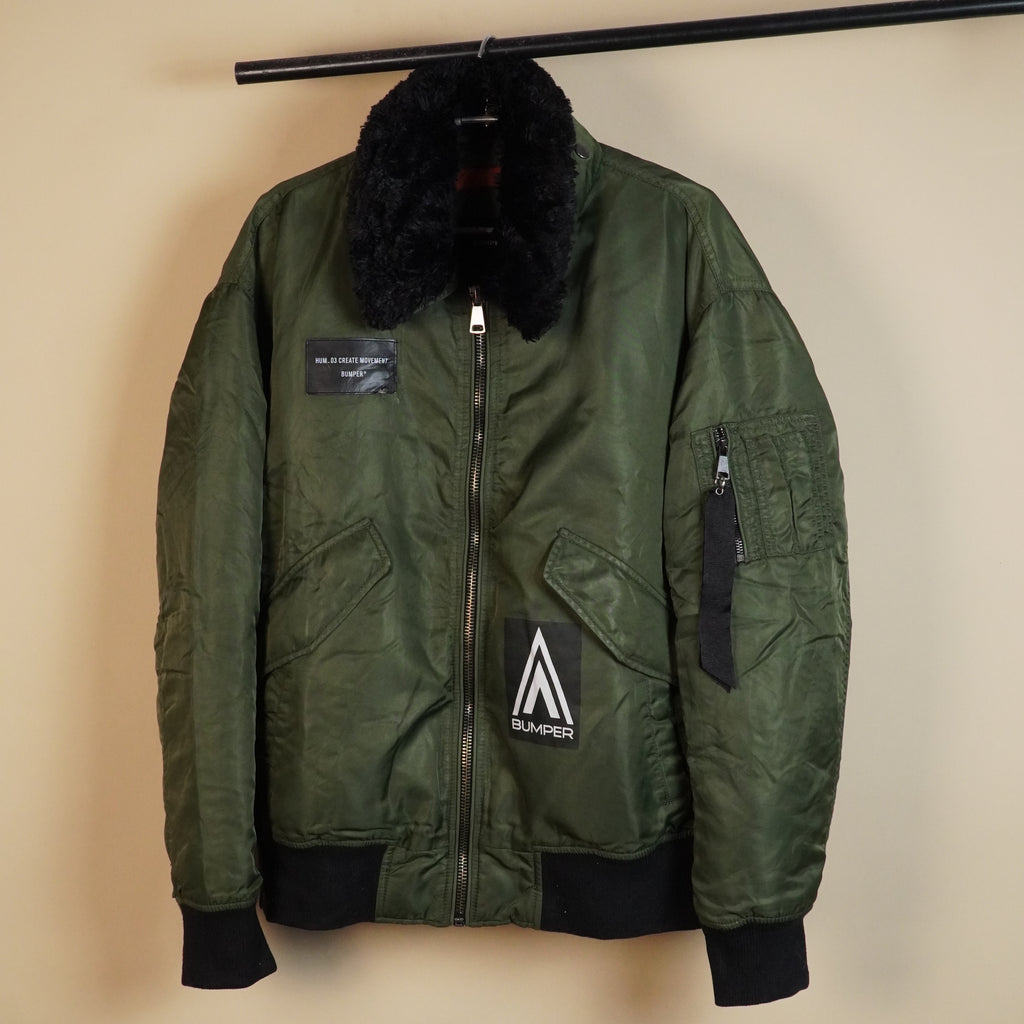 Utility-Inspired Bomber Jacket with Zip Closure( SIZE-M )