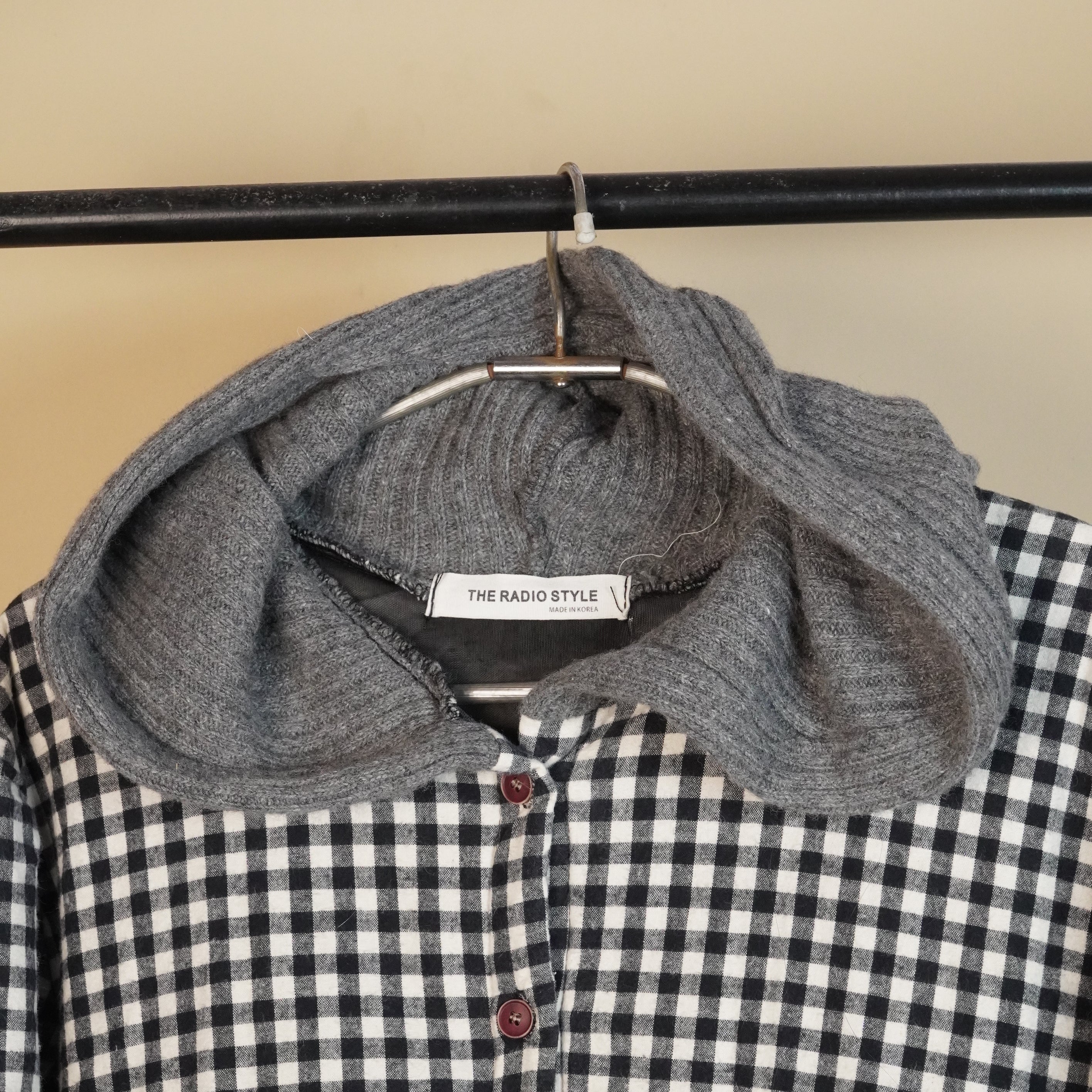 Checkered Hooded Winter Jacket ( SIZE-M )