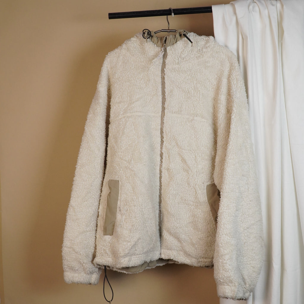 Sherpa Hooded Fleece Jacket with Zip ( SIZE-S )