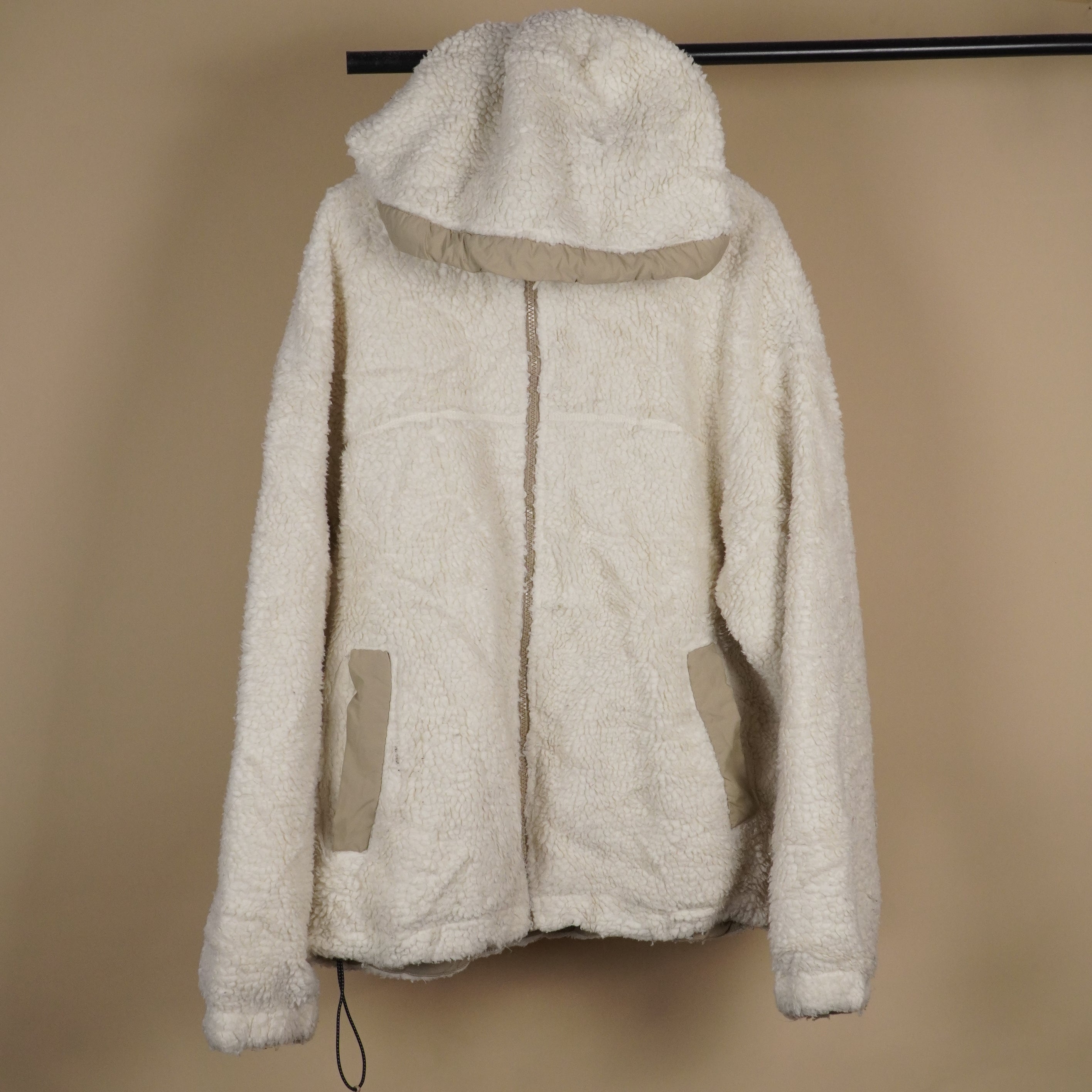 Sherpa Hooded Fleece Jacket with Zip ( SIZE-S )