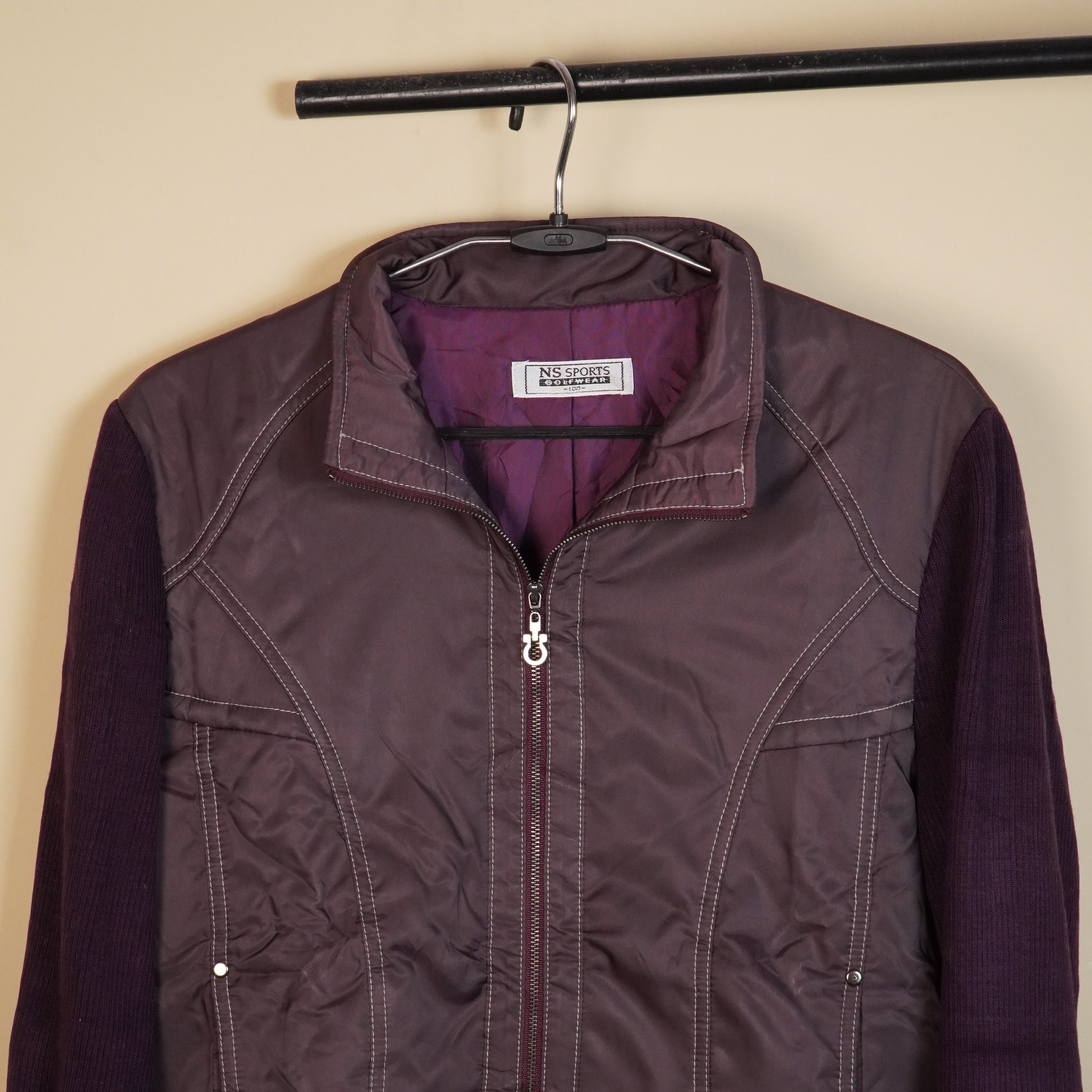 Quilted Winter Jacket with Contrast Sleeves ( SIZE-M )