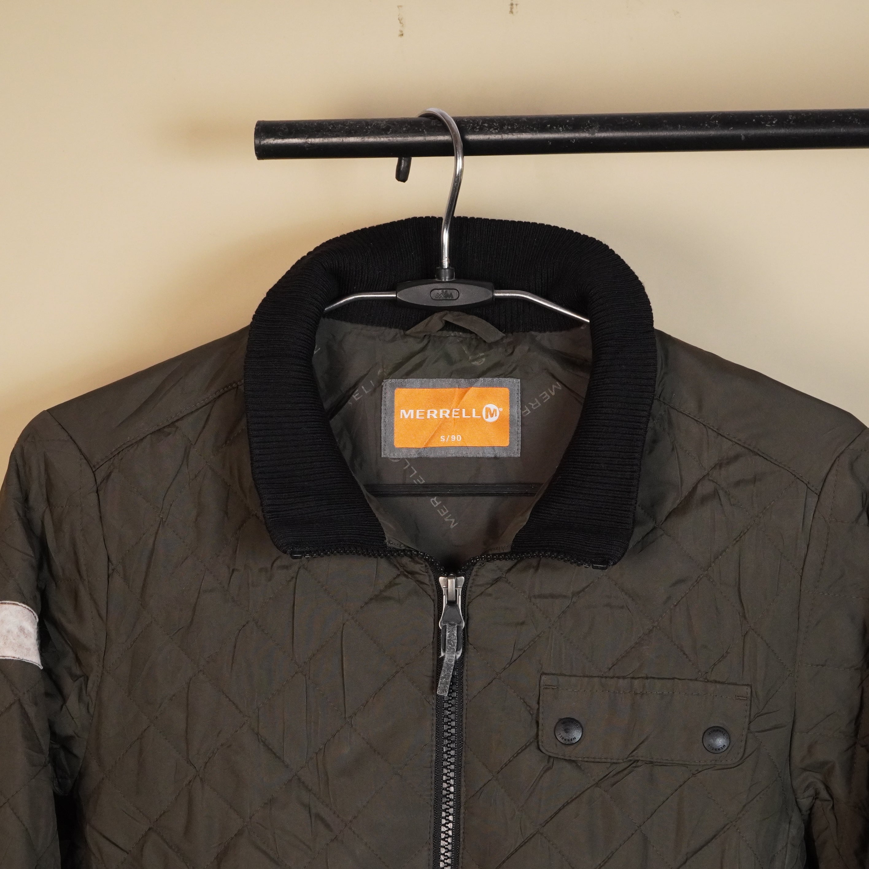 Quilted Bomber Jacket with Ribbed Collar ( SIZE-M )