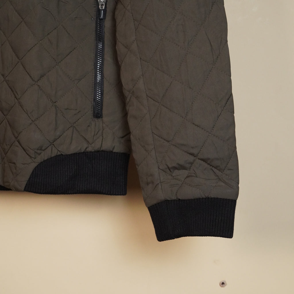 Quilted Bomber Jacket with Ribbed Collar ( SIZE-M )