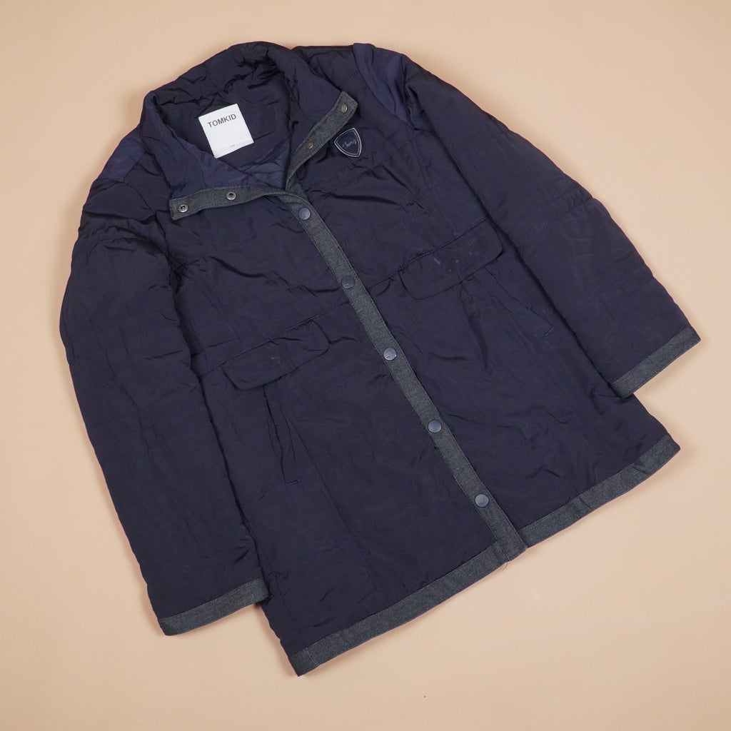 Quilted Button-Front Winter Jacket with High Neck ( SIZE-M )