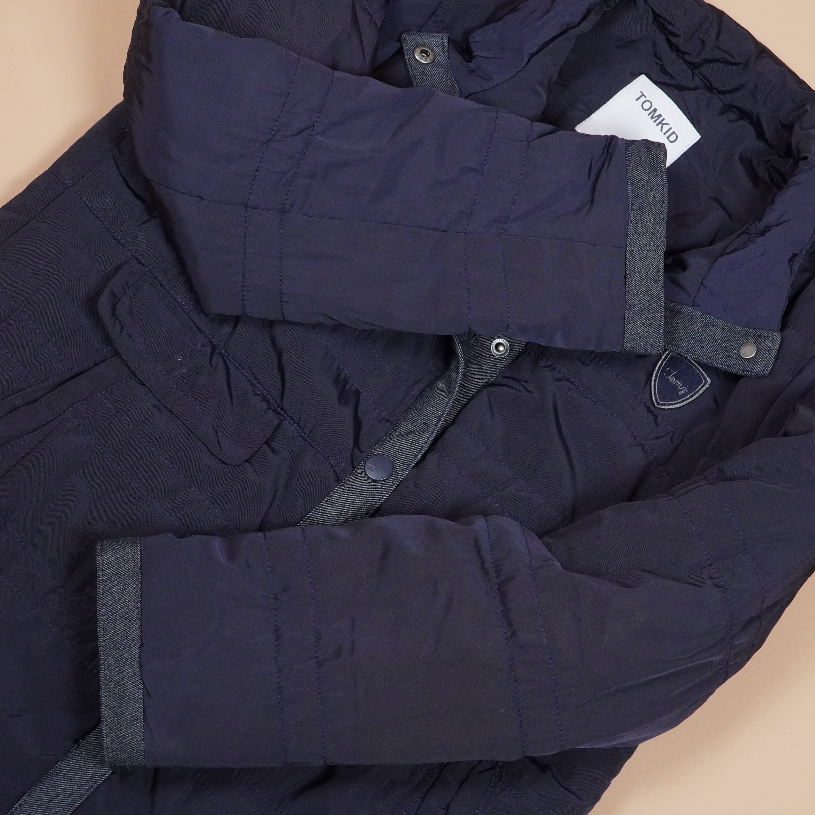 Quilted Button-Front Winter Jacket with High Neck ( SIZE-M )