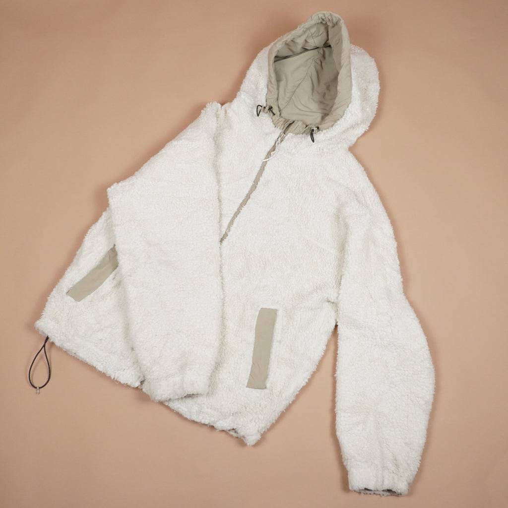 Plush Sherpa Hooded Jacket with Zip Closure ( SIZE-S )
