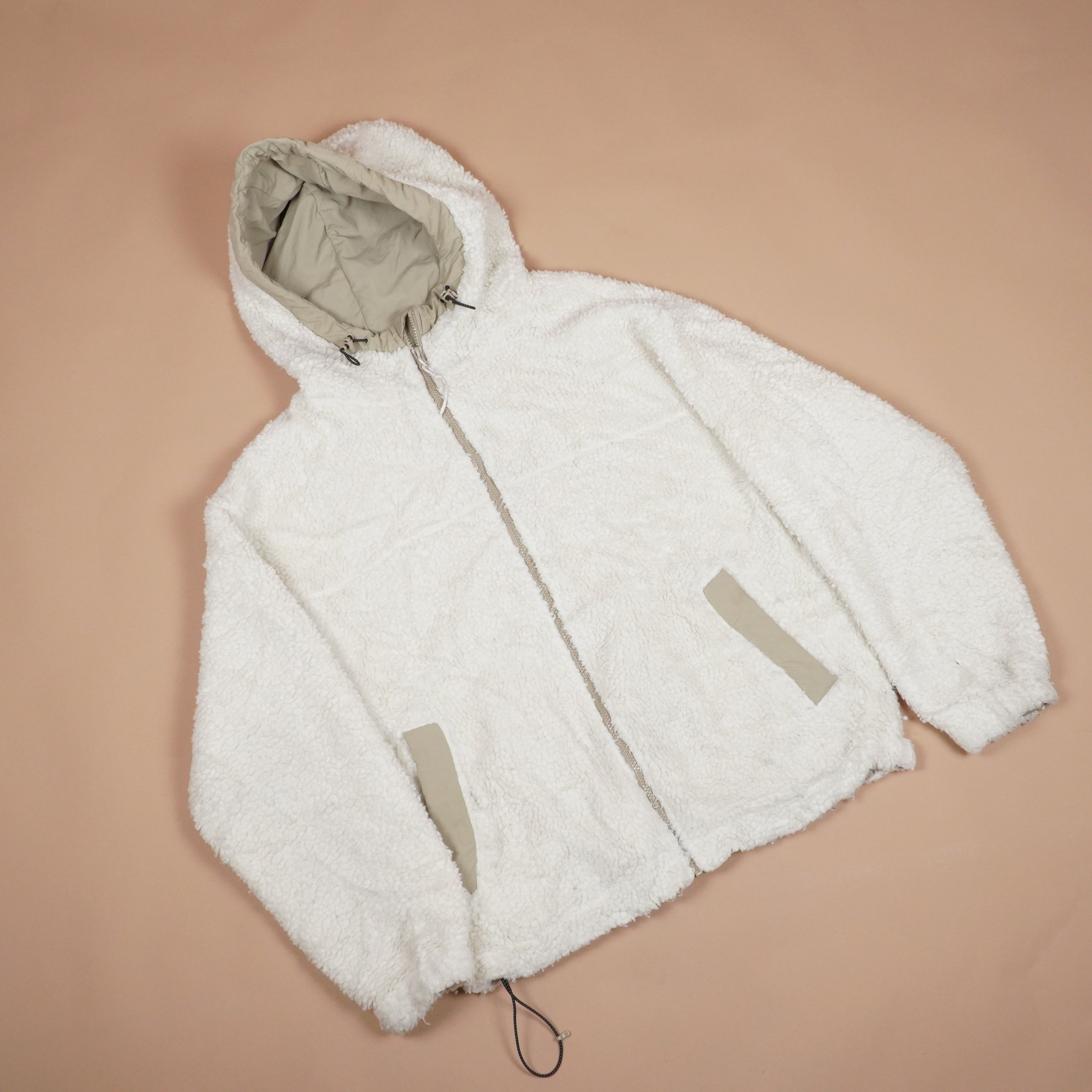 Plush Sherpa Hooded Jacket with Zip Closure ( SIZE-S )