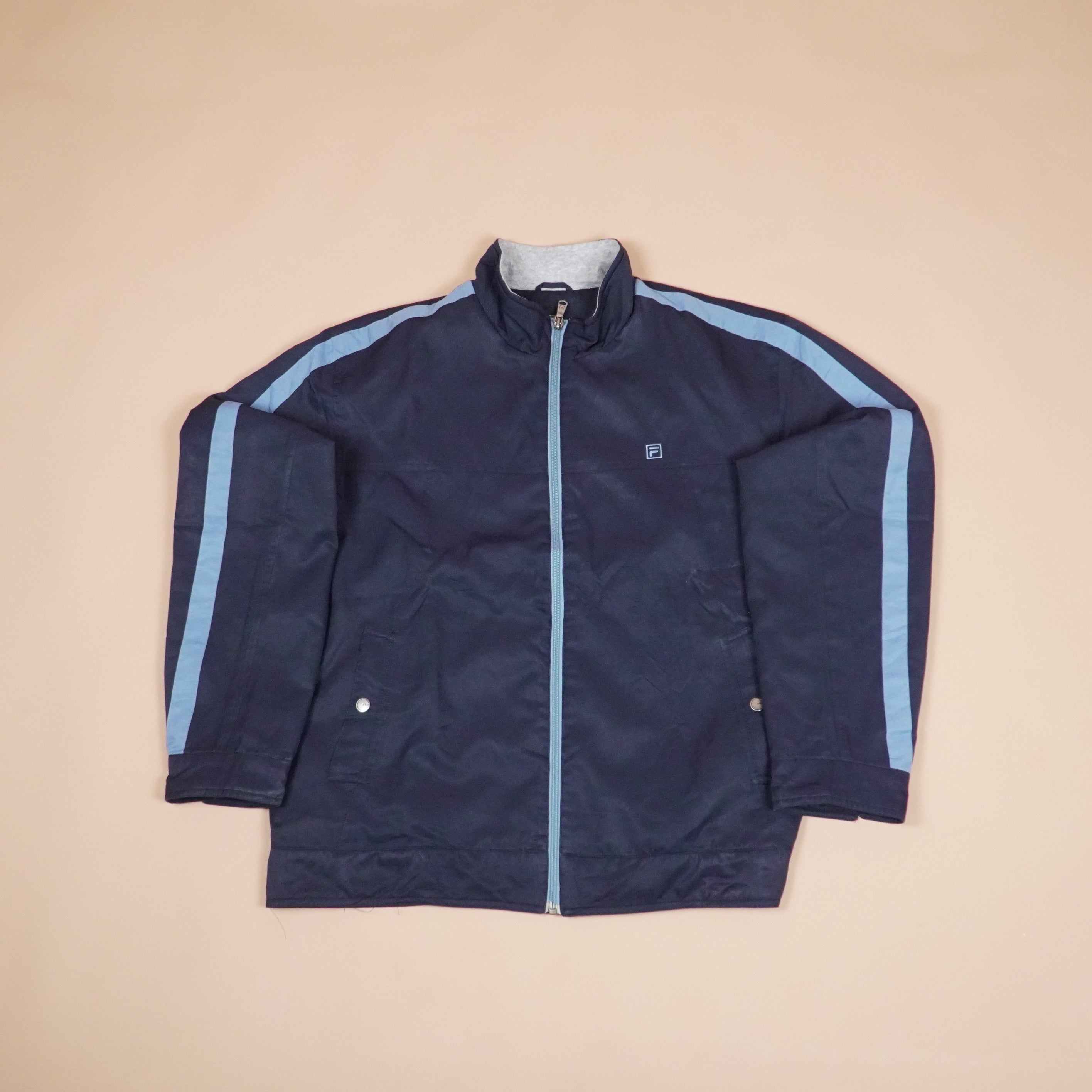 Zip-Up Winter Jacket with Contrast Stripe ( SIZE-M )