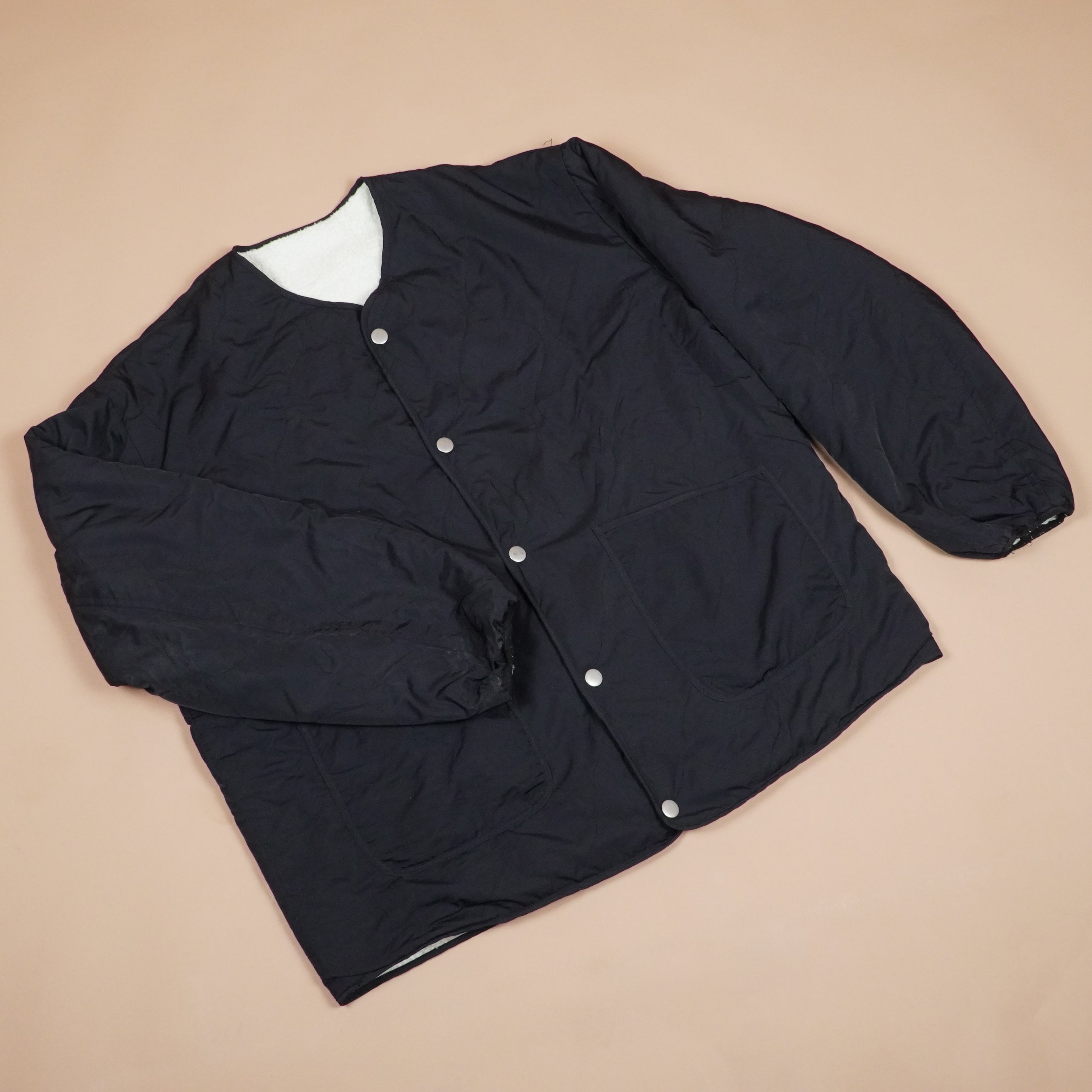 Quilted Button-Front Winter Jacket ( SIZE-M )