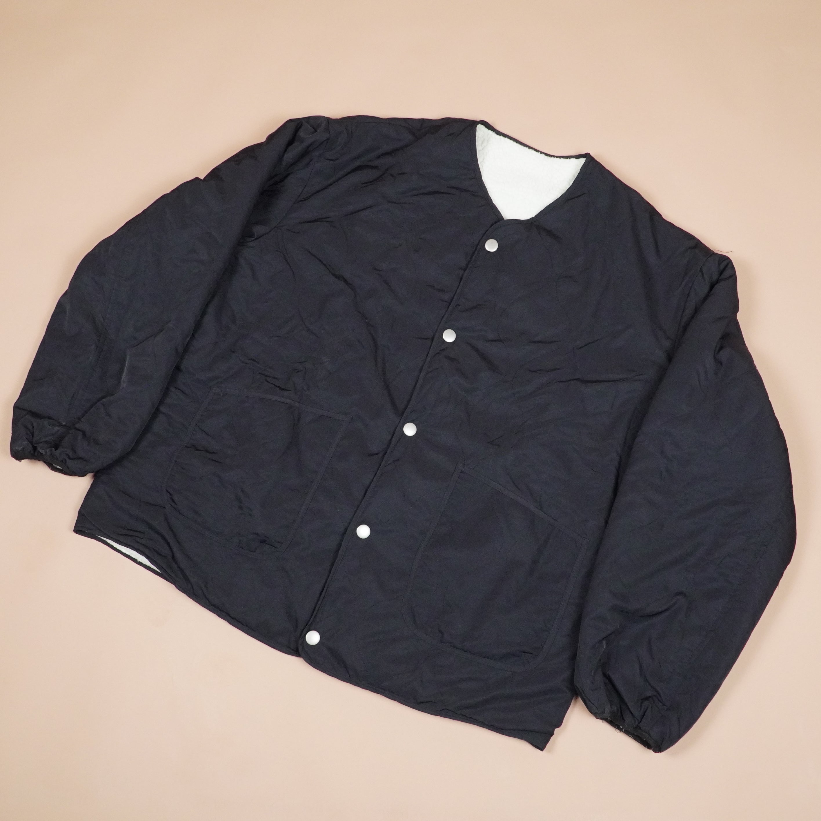 Quilted Button-Front Winter Jacket ( SIZE-M )