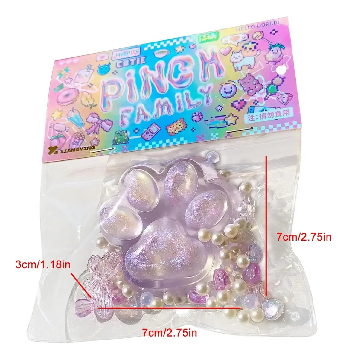 Glitter Jelly Cat Paw Stress Relief Toy (Random colors only)