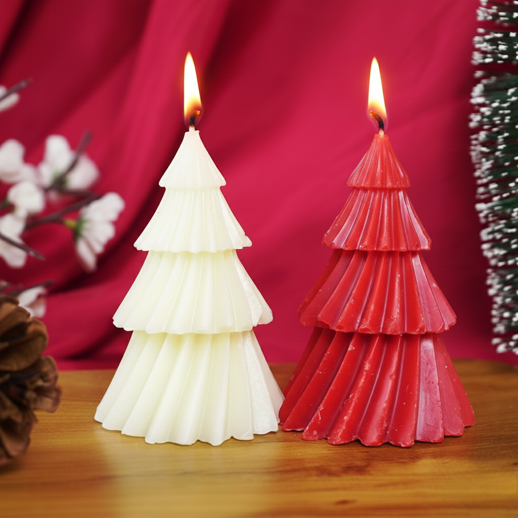 Set-2 Christmas Tree Shape Scented Candle
