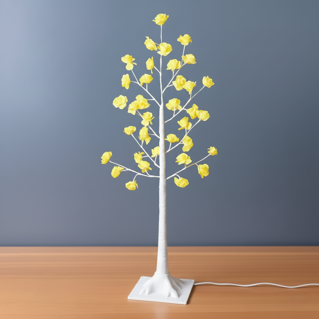 Rose Blossom Tree Light – Warm Yellow Flower Lamp