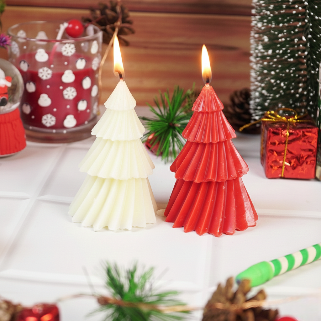 Set-2 Christmas Tree Shape Scented Candle