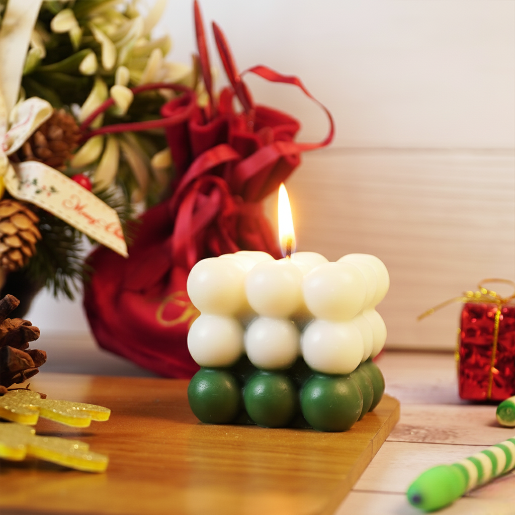 Set-2 Christmas Bubble Cube Candle