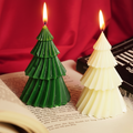 Set-2 Christmas Tree Decorative Green And white Candle
