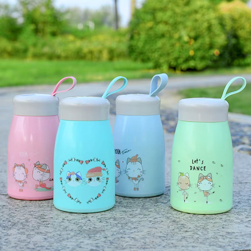 Cute Cartoon Kids Water Bottle with Handle – Leakproof Portable Bottle for School, Travel & Outdoor Use