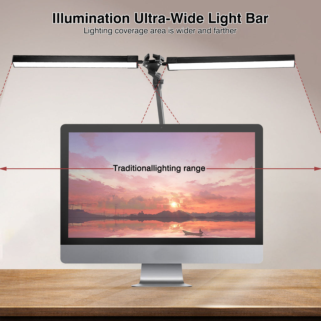 Double Head LED Desk Lamp with Clamp