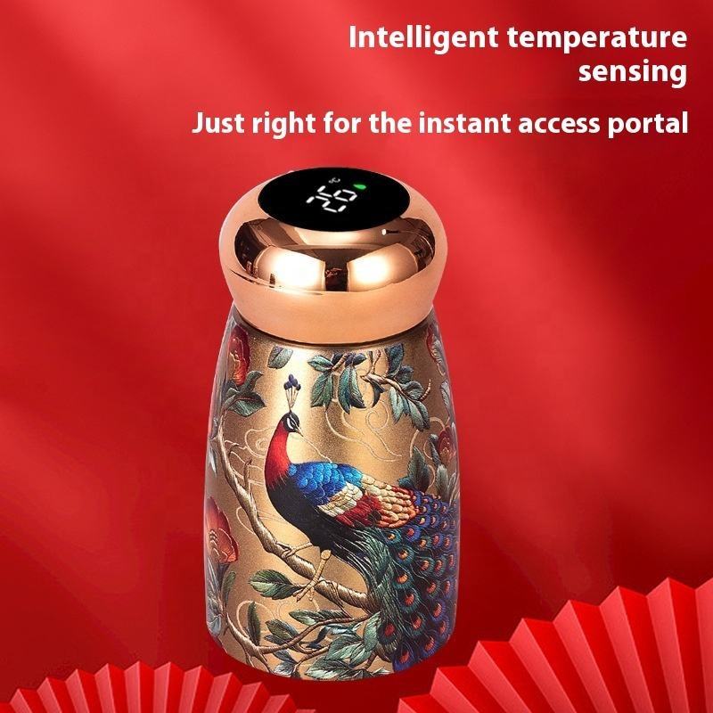 Mini Art Flora Bottle – 300ml SmartTemperature Display Flask ( random Design only )