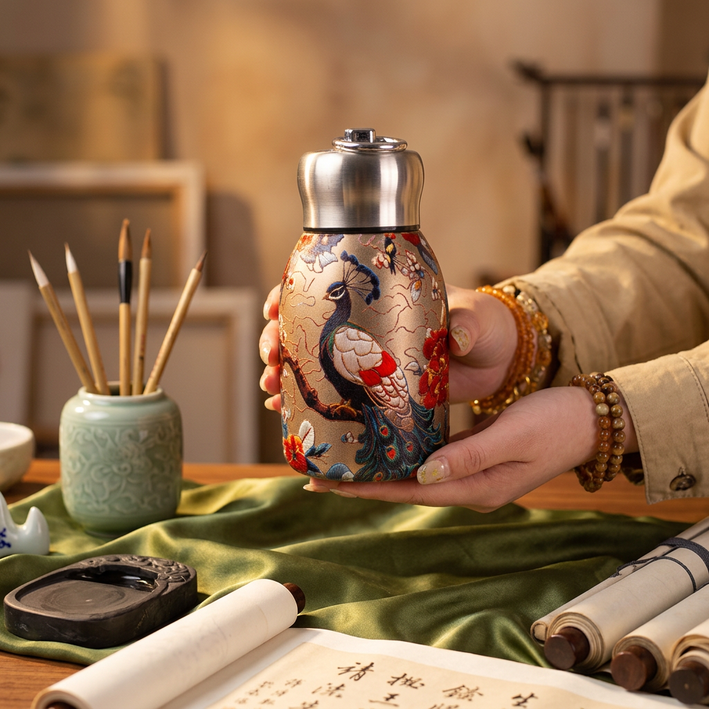 Floral Stainless Steel Flask