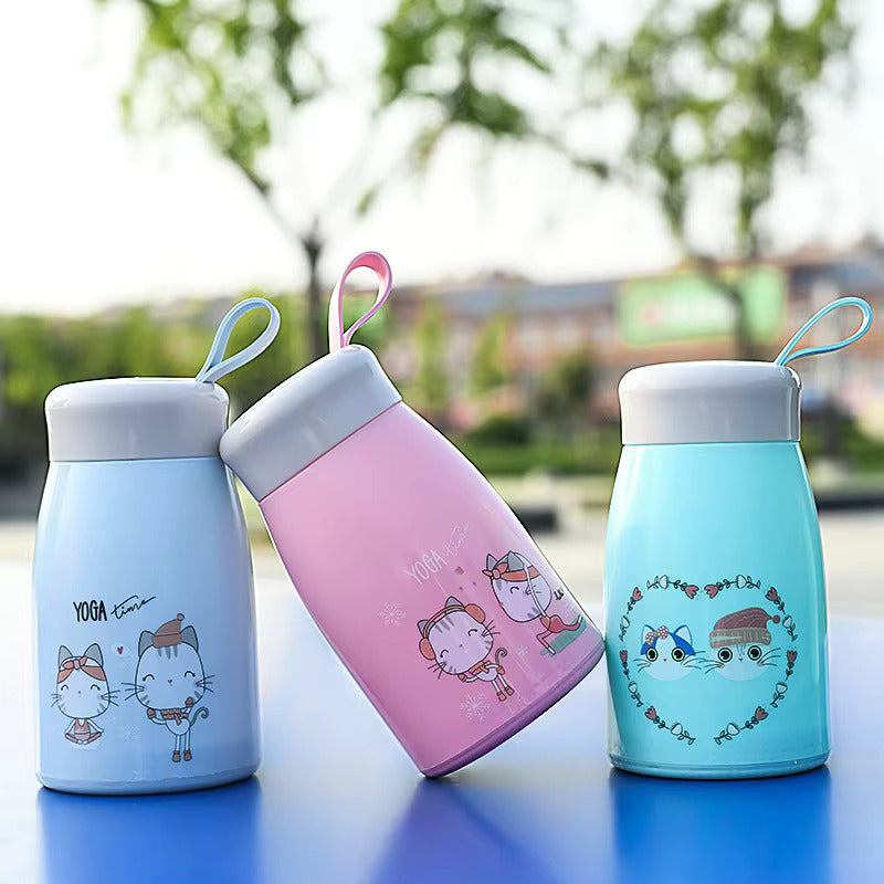 Cute Cartoon Kids Water Bottle with Handle – Leakproof Portable Bottle for School, Travel & Outdoor Use