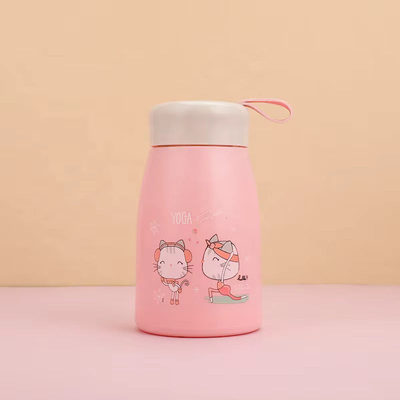 Cute Cartoon Kids Water Bottle with Handle – Leakproof Portable Bottle for School, Travel & Outdoor Use