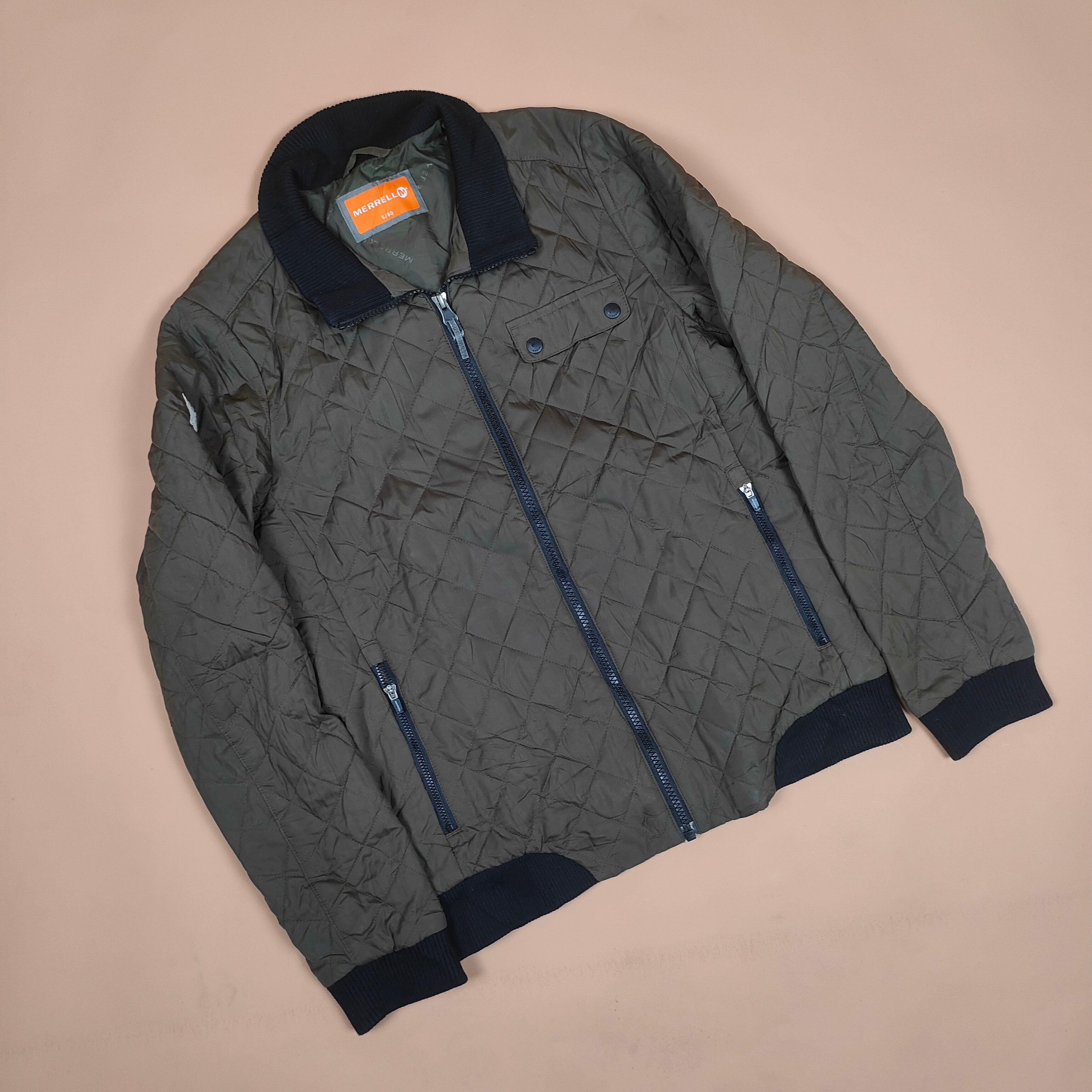 Quilted Bomber Jacket with Ribbed Collar ( SIZE-M )