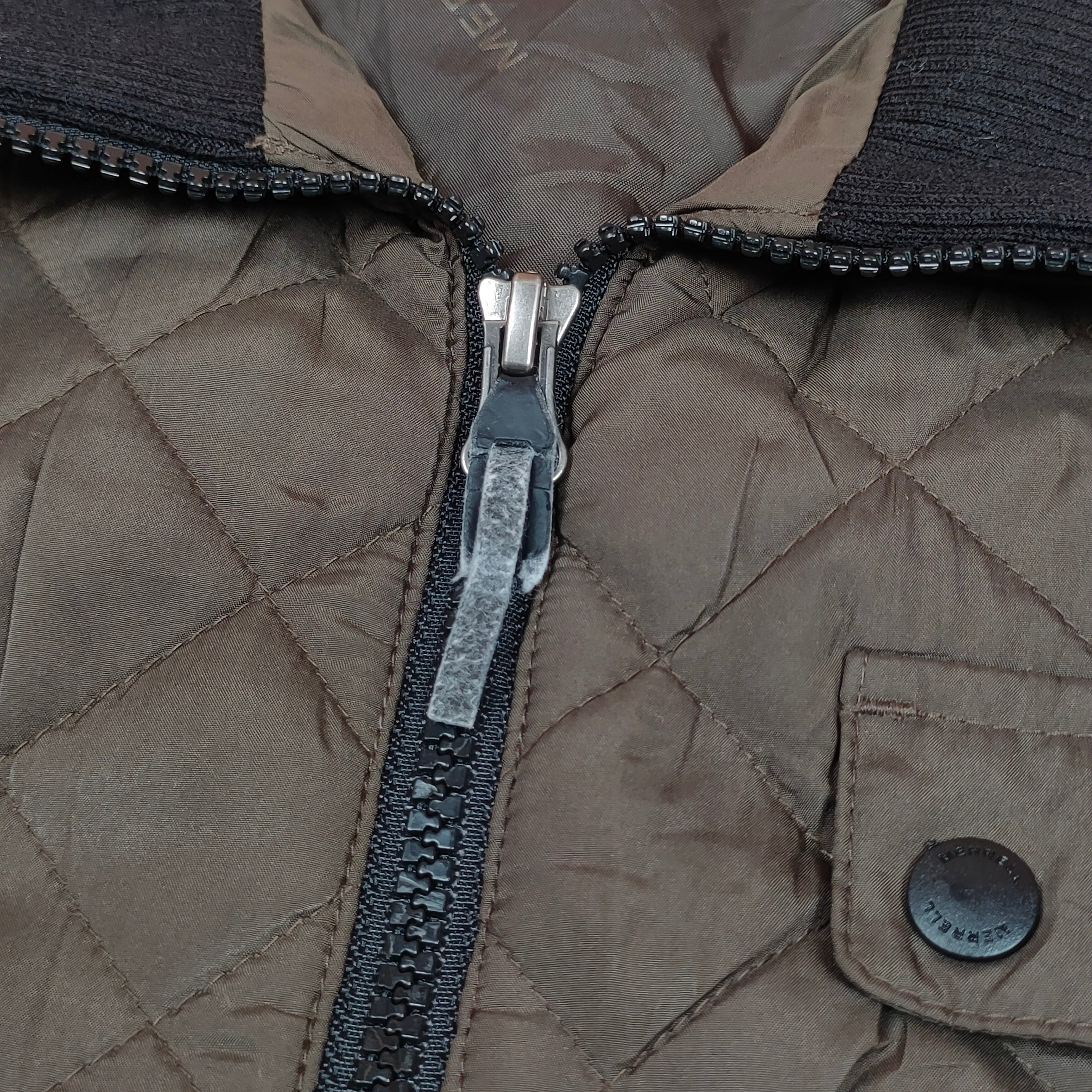 Quilted Bomber Jacket with Ribbed Collar ( SIZE-M )