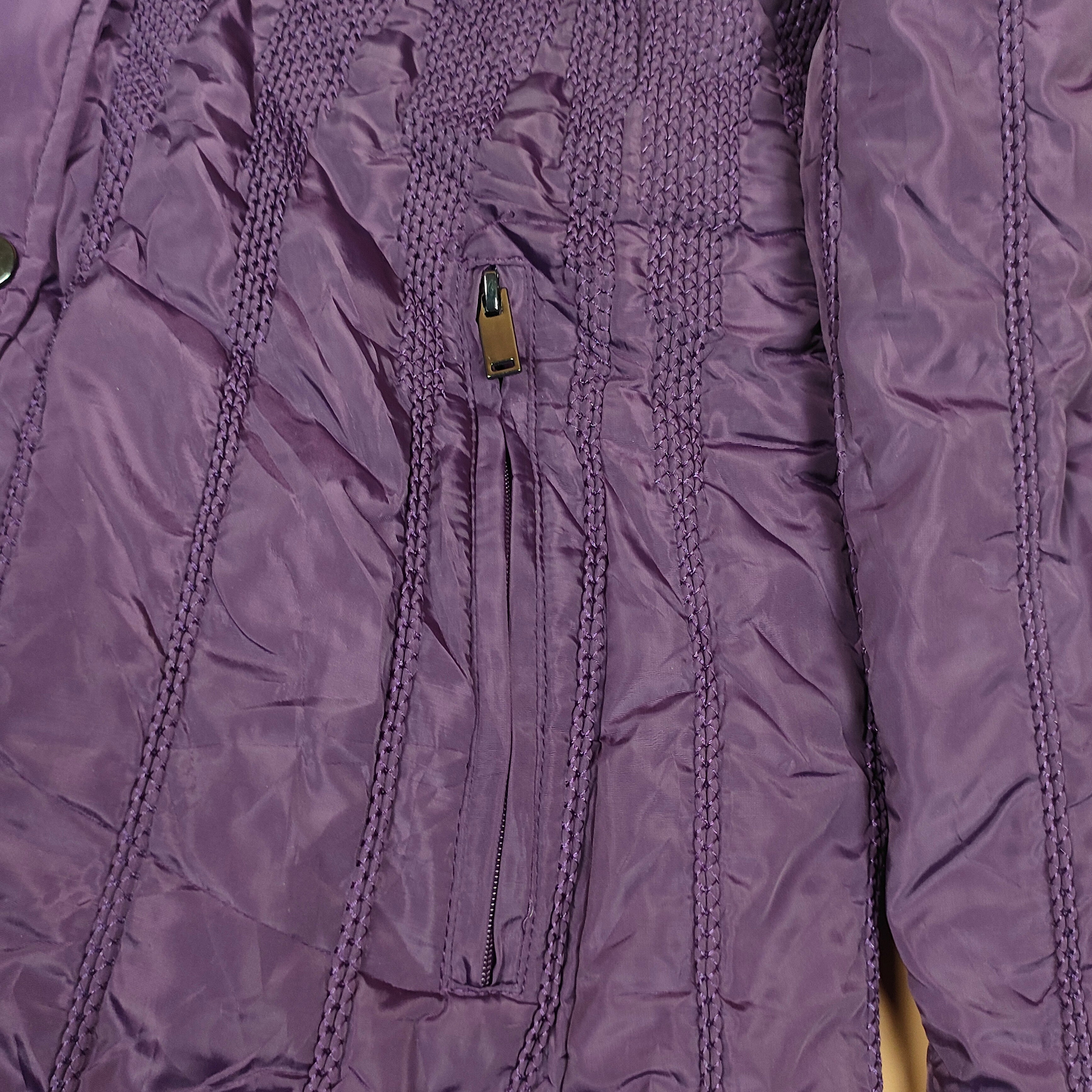 Long Quilted Hooded Winter Coat with Faux-Fur Trim