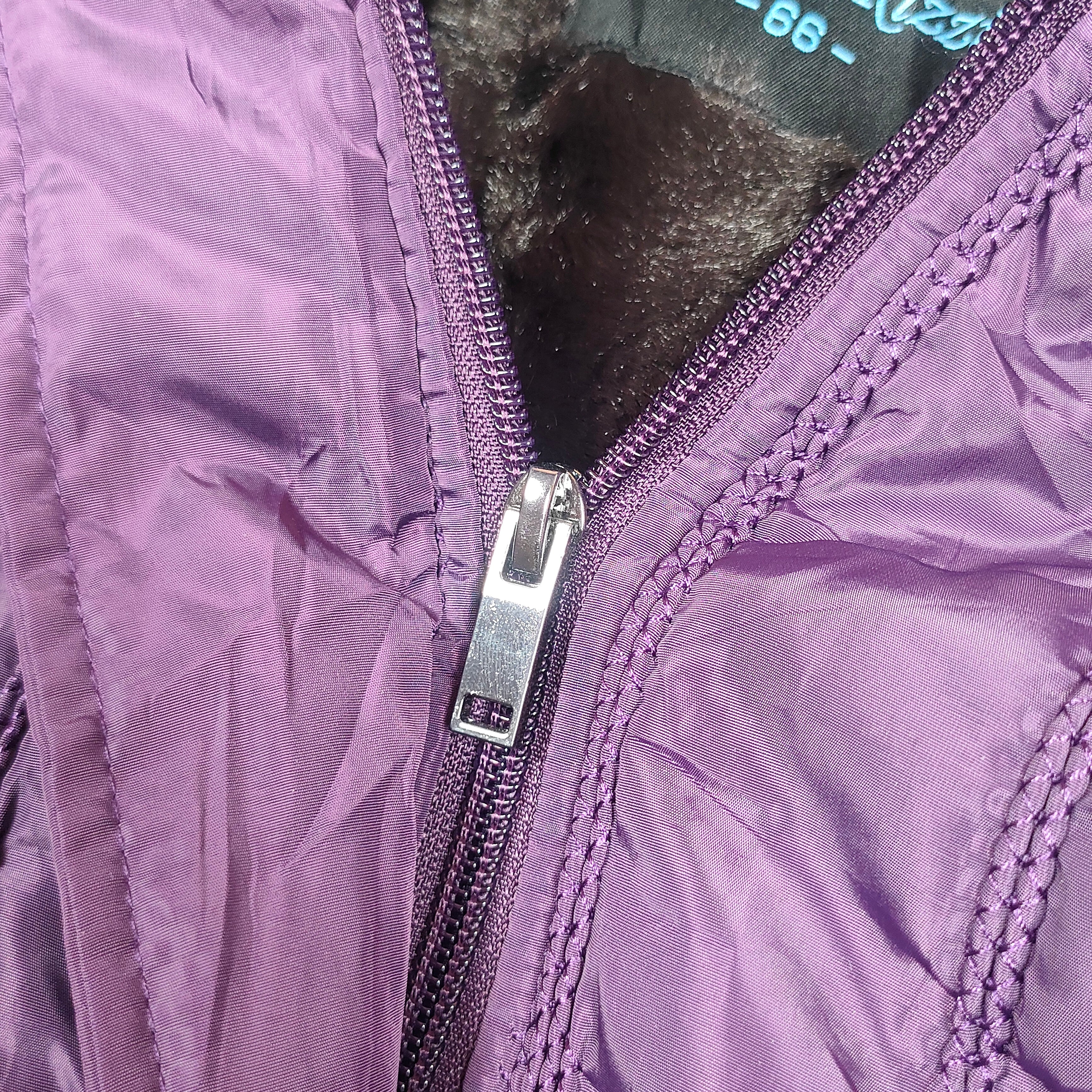 Long Quilted Hooded Winter Coat with Faux-Fur Trim