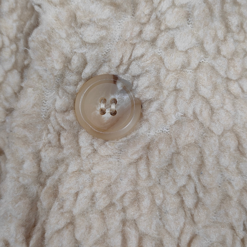 Long Sherpa Fleece Zip-Up Jacket with High Neck ( SIZE-M )