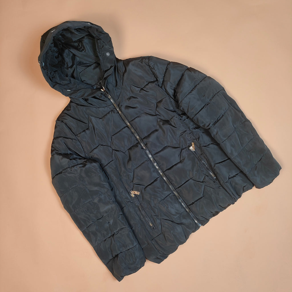 Hooded Quilted Puffer Jacket with Zip Closure ( SIZE-M )