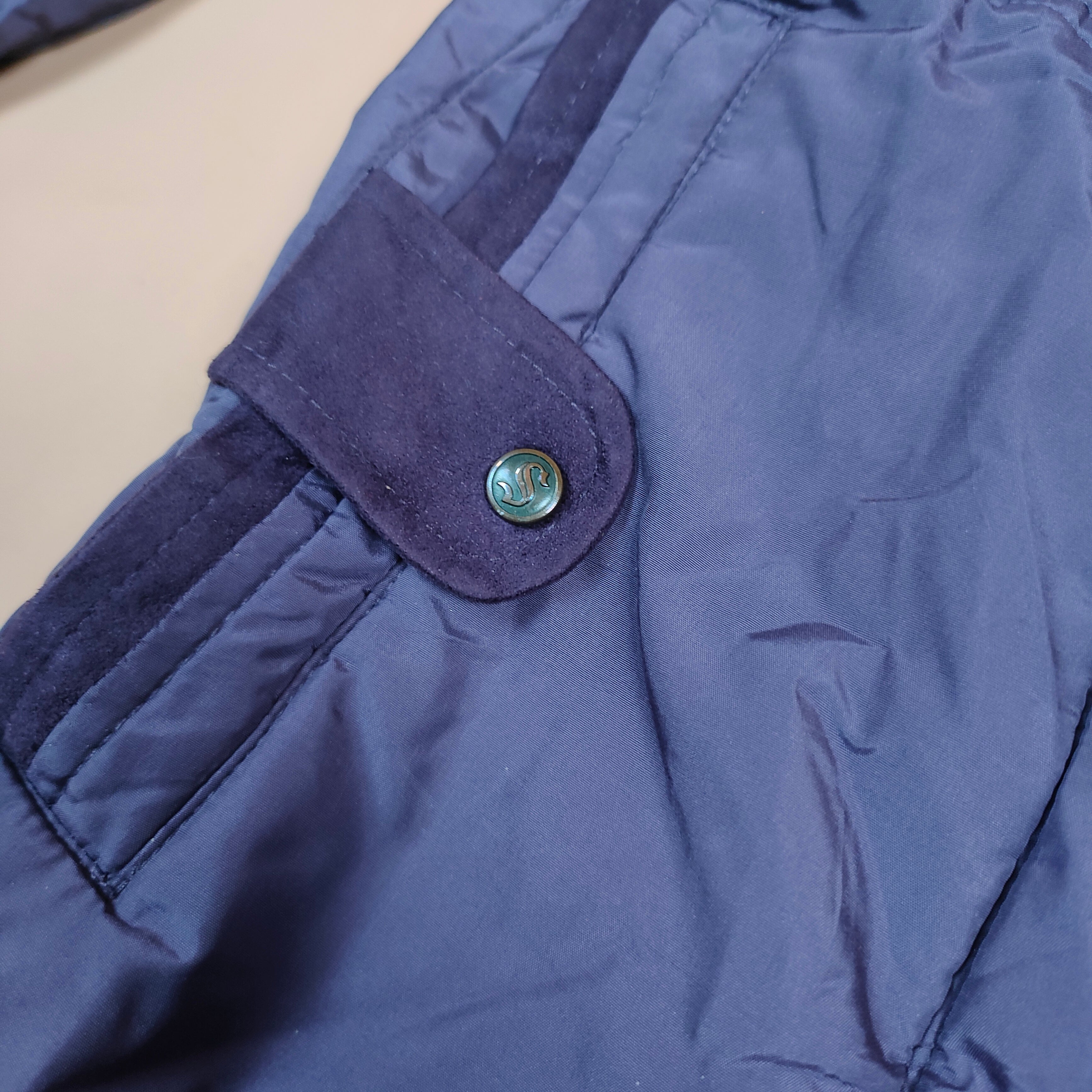 Women’s Navy Blue Long Puffer Jacket ( SIZE-S )