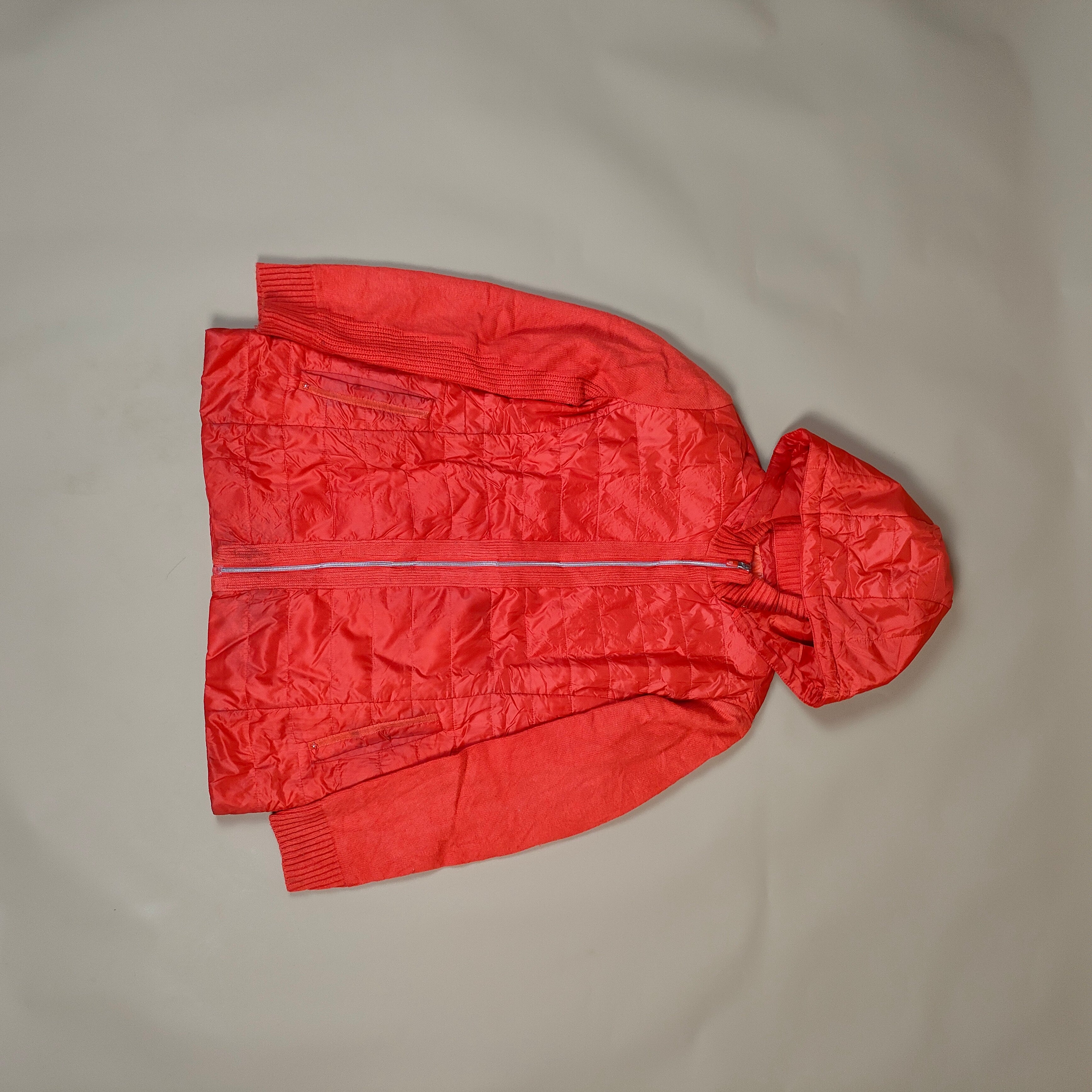 Unisex Red Quilted Knit-Sleeve Winter Jacket ( SIZE-S )