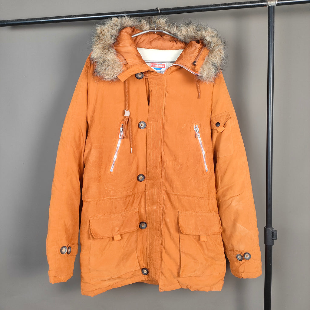Women’s Orange Winter Parka Jacket ( SIZE-M )