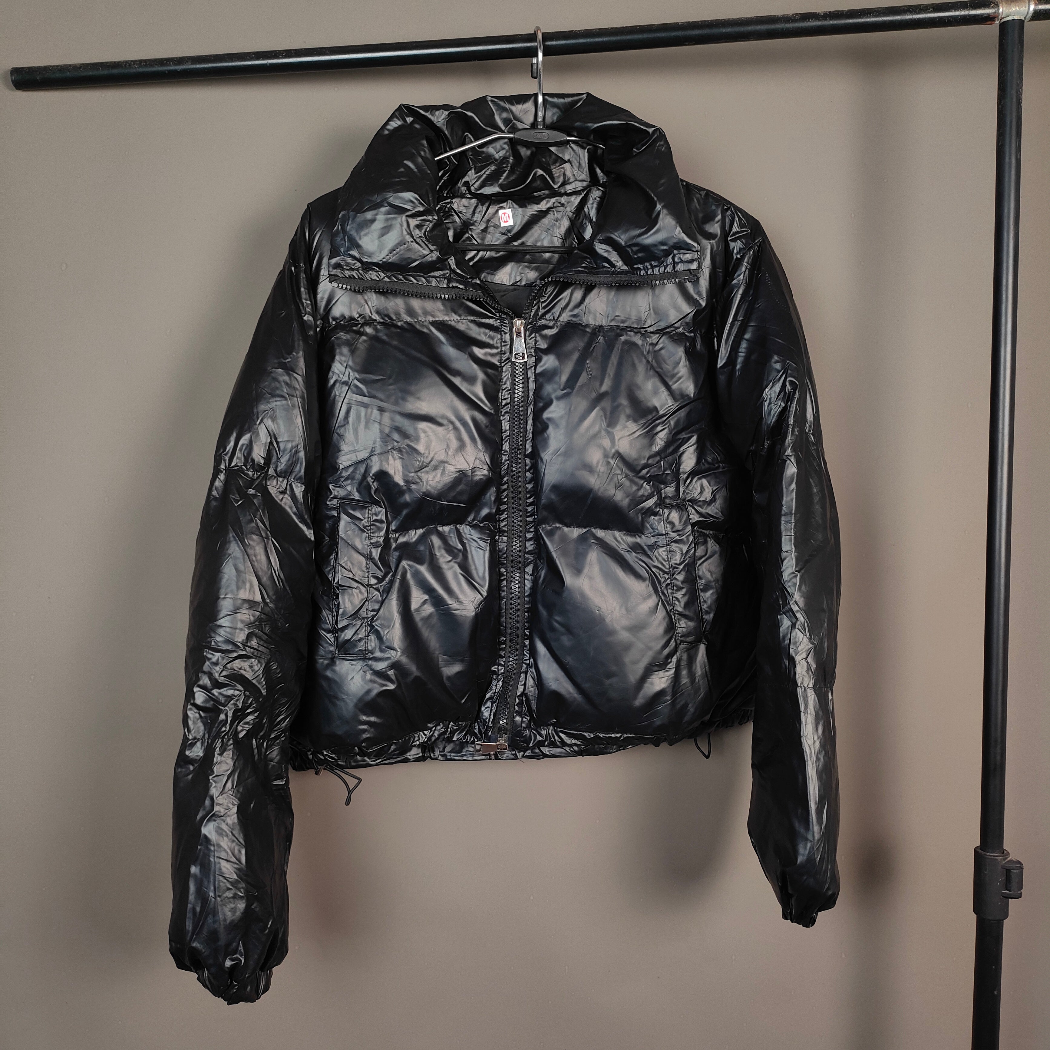 Glossy Black Puffer Jacket for Men & Women ( SIZE-S)