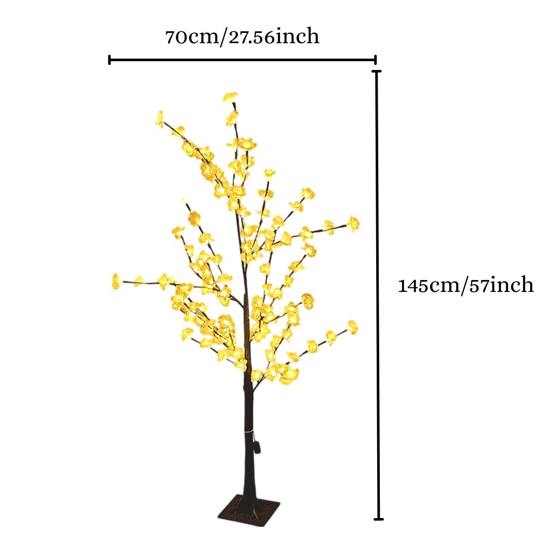 5 Feet White LED Cherry Blossom Tree Light – 120 LED Decorative Standing Lamp
