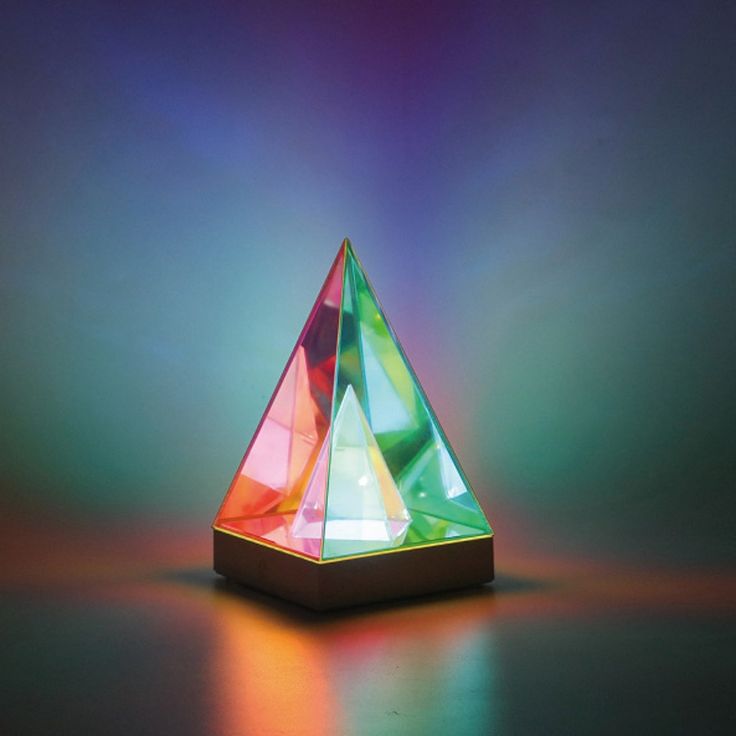 3D Art Pyramid Night lamp Colorful Table lamp Acrylic Light Bedside Table Desk lamp for Bedroom Decorative