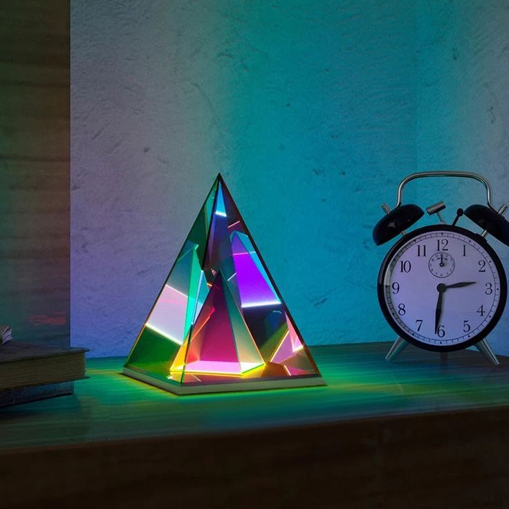 3D Art Pyramid Night lamp Colorful Table lamp Acrylic Light Bedside Table Desk lamp for Bedroom Decorative