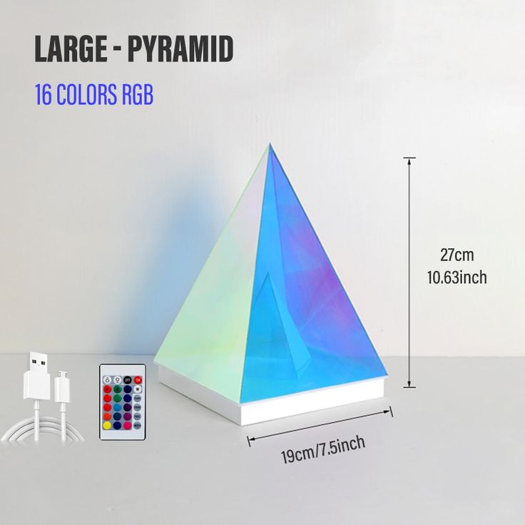 3D Art Pyramid Night lamp Colorful Table lamp Acrylic Light Bedside Table Desk lamp for Bedroom Decorative